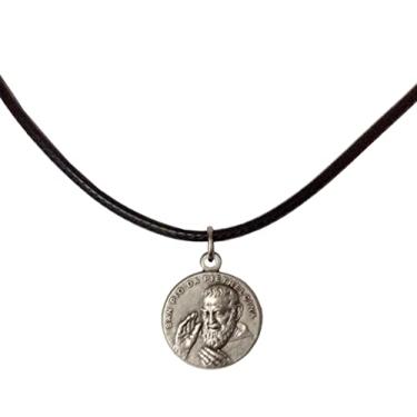 Imagem de MEDALHA DE SÃO PIO DE PIETRELCINA (PADRE PIO) COM RENDA DE CORDA - FEITA EM ALTO ALÍVIO - 100% FEITO NA ITÁLIA, Medium, Prata, --