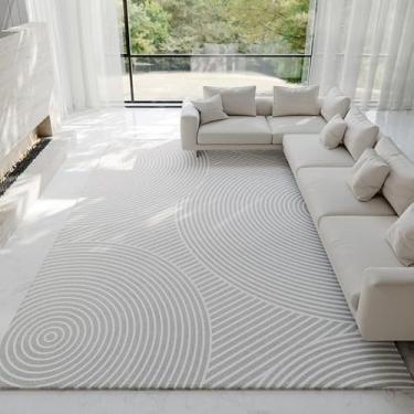 Imagem de Abstrato Cinza Claro Tapete Moderno Decoração de Casa de Luxo Tapetes Grande Área Sala de Estar Tapetes Confortáveis Fácil de Cuidar Quarto Tapete, YHT033,2,F,200X250CM