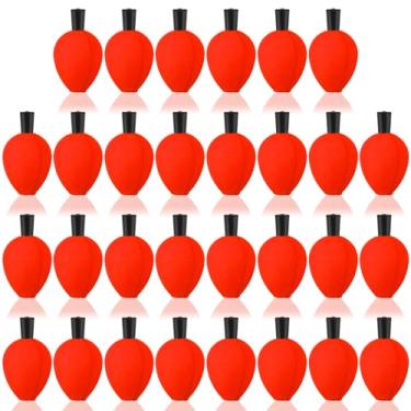 Imagem de ShinyRelief 30 peças de truta boia de espuma lágrima lágrima boias de pesca flutuadores de pesca com mosca indicadores de ataque para truta offshore água salgada água doce (vermelho)