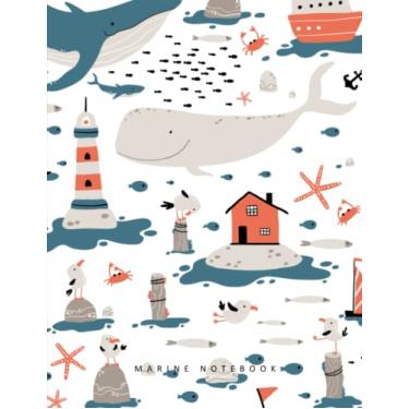 Imagem de Marine Notebook: Notebook, Journal, Planner, Logbook, Daily Notes, 8.5x11 Wide Ruled Lined 110 Pages, Perfect for Women, Girls, Teens, Ladies, Bosses, Mentors and Friends