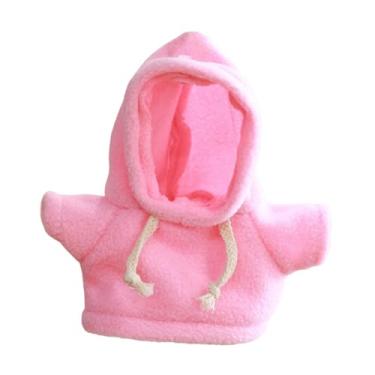 Imagem de Dynwave Roupas de boneca de pelúcia para bonecas de 20 cm, moletons de boneca de pelúcia, presentes, roupas de brinquedo de boneca DIY confortáveis, fantasias, Rosa