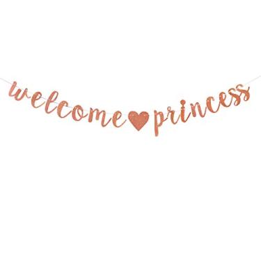 Imagem de Faixa de princesa de boas-vindas com glitter dourado, chá de bebê para meninas, decorações de festa de revelação de gênero, It's A Girl, Welcome Baby Girl Party Decor