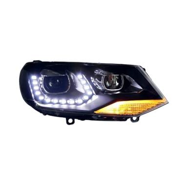 Imagem de Estilo de carro compatível com farol LED VW Touareg 2011-2015 Compatível com Touareg LED DRL opção oculta lâmpada de cabeça Angel Eye Bi Xenon Beam acessórios(Headlight Xenon)