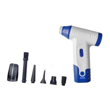 Imagem de IEUDNS Aspirador de pó e soprador de carro, espanador de ar elétrico, leve, portátil, ajustável, ventilador de carro, ventilador elétrico a jato para sofá ao, Azul