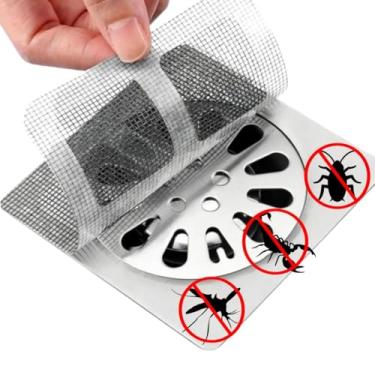 Imagem de Tela Telinha Protetora Filtro Adesivo quadrado 10cm X 10cm Para Ralo Banheiro Cozinha Quintal Coletor De Cabelo Ant Inseto Escorpião Barata Mosquito (20)