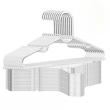 Imagem de Kit Cabide Acrílico Infantil 50 Cabides Transparente Reforçado(50)