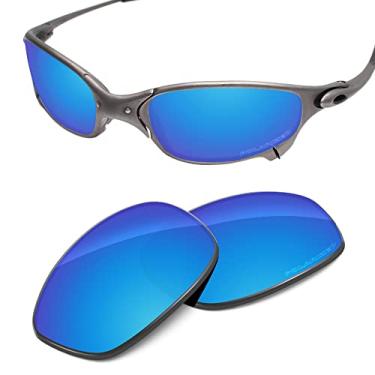 Imagem de Tintart Lentes de desempenho compatíveis com Oakley Juliet, Azul celeste - polarizado, Tamanho único - Óculos de sol Wayfarers para homens, Atividades ao ar livre