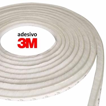 Imagem de Veda Frestas Escova Fita Adesiva Vedação Janela Porta 15x7mm - Youtek (Branco, 10 Metros)