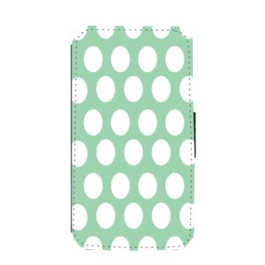 Imagem de Rikki Knight Capa carteira flip verde menta com bolinhas com aba magnética para Samsung Galaxy S3