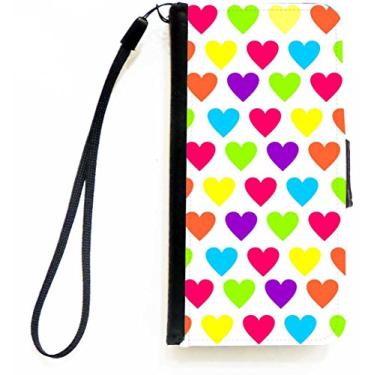 Imagem de Rikki Knight Capa carteira flip de corações de doces arco-íris com aba magnética para Apple iPhone 5c