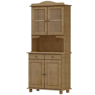 Imagem de Cristaleira Madeira Maciça 4 Portas 88 cm 8926 Freijo Milani Store