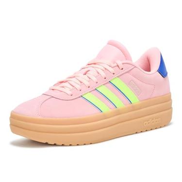 Imagem de adidas Tênis infantil unissex Vl Court Bold, Rosa brilhante/limão lúcido/azul lúcido, 4.5 Big Kid