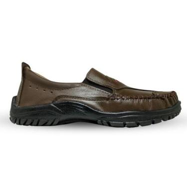 Imagem de Sapatilha Mocassim Masculino Couro Conforto - Rubim Calçados, 41