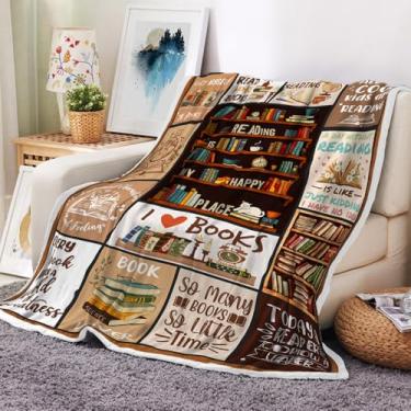 Imagem de Cobertor pesado para amantes de livros para mulheres e homens, professores, clube do livro, bibliotecário, leitura, leitor ávido, livro, macio, grosso, flanela, cobertor para cama, escritório (127 x