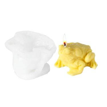 Imagem de Molde de silicone de sapo, molde de vela de sapo feio para sabão de cera de soja artesanal, molde de resina de sapos para festa, casa, jantar, dias festivos, casamento, decoração de carro (pequeno)