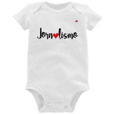 Imagem de Body Bebê Jornalismo por amor - Foca na Moda, Branco, P
