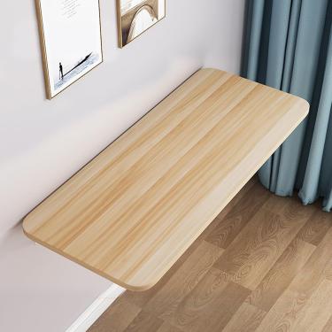 Imagem de Mesa dobrável montada na parede com design de folha rebatível para espaços pequenos Bancada de trabalho suspensa dobrável para PC, barra de jantar, computador, laptop, cor de nogueira, cor d