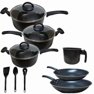 Imagem de Conjunto Teflon Antiaderente 9 Peças - Marcolar, Preto, Cereja, Turque