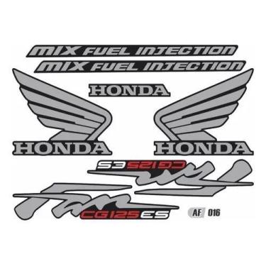 Imagem de Adesivo Kit Faixa Lateral Moto Honda Cg Fan 125 Es Cinza - Resitank