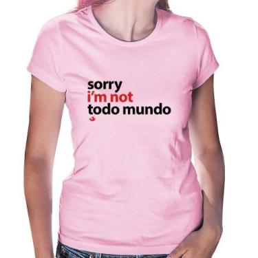 Imagem de Baby Look Sorry, I'm not todo mundo - Foca na Moda, Rosa bebê, GGG