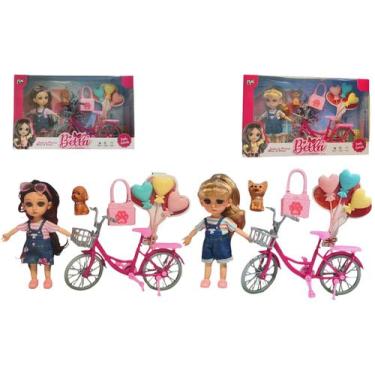 Imagem de Brinquedo Infantil Boneca Bella Com Bicicleta e Acessórios - Fun Game