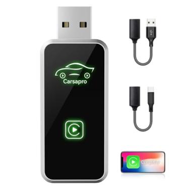 Imagem de Adaptador CarPlay sem fio para iPhone, CarPlay Dongle converte CarPlay com fio de fábrica para conexão sem fio zero latência, rápido e estável, conversor de adaptador sem fio Carplay para carros