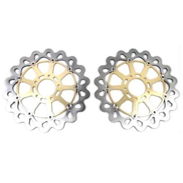 Imagem de 1 par de discos de freio dianteiros flutuantes de rotores compatíveis com Suzuki GSXR 600 197-2003, GSXR 750 1996-2003, GSXR 1000 2001-2002, GSX1400 2002-2007, peças de acessórios de motocicleta