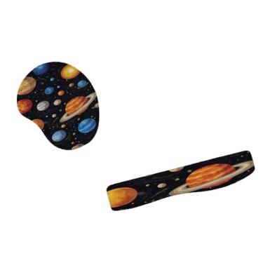 Imagem de Kit Mouse Pad E Apoio Teclado Ergonômico Viagem Pelo Universo Infinito