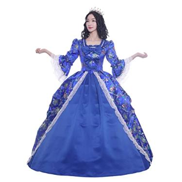 Imagem de CountryWomen Vestido feminino 18th Marie Antoinette Rococó fantasia vestido vitoriano longo cetim, Marie_antoinette_2, GG