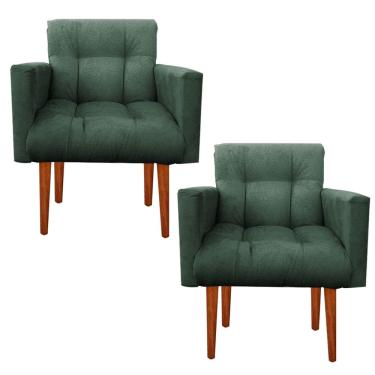 Imagem de Kit Poltrona Sala De Estar Escritório Alexia Verde