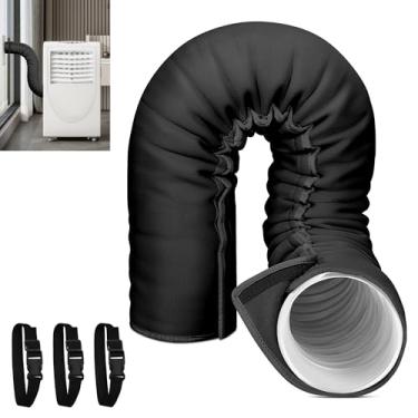 Imagem de Manga de isolamento de mangueira CA portátil, ar condicionado, envoltório de mangueira isolada, serve para mangueira de exaustão de 12,7 cm e 15 cm de diâmetro, fácil instalação com 3 tiras de fivela