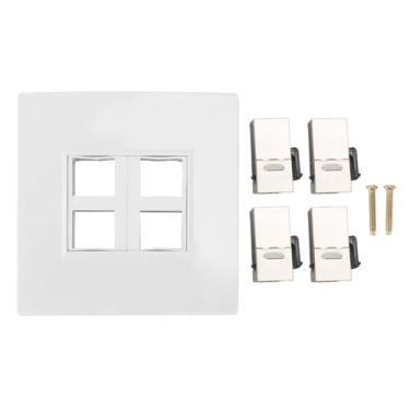 Imagem de MUNEFE Placa de parede ethernet 4 portas, tomada de parede ethernet Cat 6, placa de parede fêmea para fêmea, acoplador em linha para CAT5 CAT5E CAT6 CAT6A