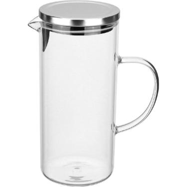Imagem de JARRA AGUA SUCO HOME&CO TAMPA INOX BOROSSILICATO 1,3L 22x10x10cm TRANSPARENTE