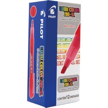 Imagem de Caneta Marca Texto, Lumi Color, 200-SL, Vermelha, Caixa com 12 Unidades, Pilot