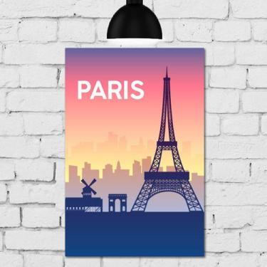 Imagem de Placa Decorativa Paris MDF Cidades Viagem 30x40cm - Quartinhos