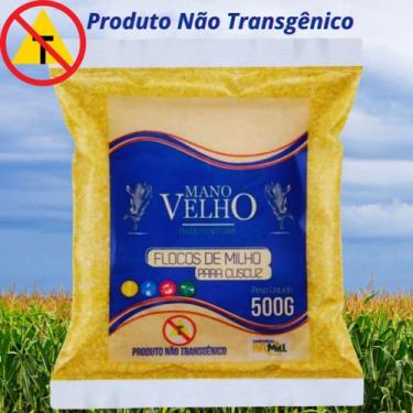 Imagem de Flocão de Milho Cuscuz 500g Natural Não Transgênico Mano Velho