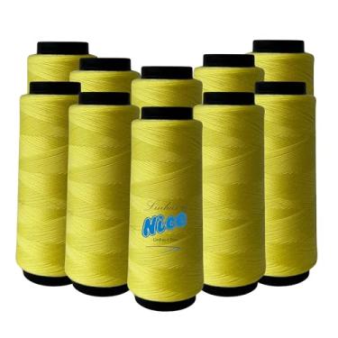 Imagem de Kit 10 Linha 120 Cone 2000 Mil Jardas Para Maquina Costura Reta (AMARELO MEDIO)