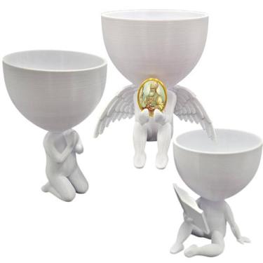 Imagem de Kit 3  Vasos Plantas Santo Agostinho Capelinha Oração - Point da Fe