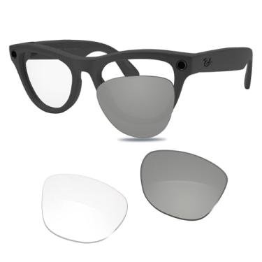 Imagem de Glintbay Óculos de sol de substituição para lentes transparentes fotocromáticas Ray-Ban RW4010 52 mm para a série Meta, adaptadas às armações Skyler, Fotocromático, transparente, não polarizado, Small