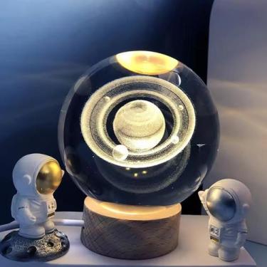 Imagem de Luminária 3d Bola De Cristal Led Iluminária Mesa Quarto Usb - Home Goo