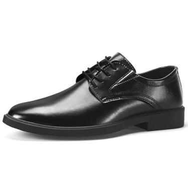 Imagem de Sapato social masculino formal Oxford slip on Business Derby clássico sapatos de smoking com cadarço, Preto, 41