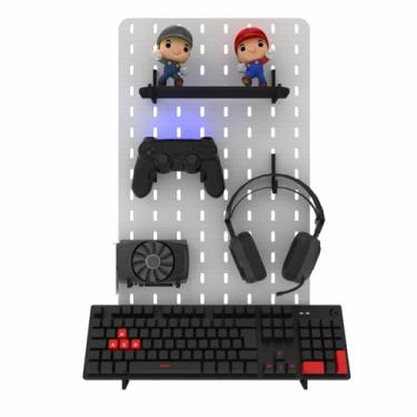 Imagem de Painel Gamer Pegboard Organizador M�dio 34x59cm Mdf Branco