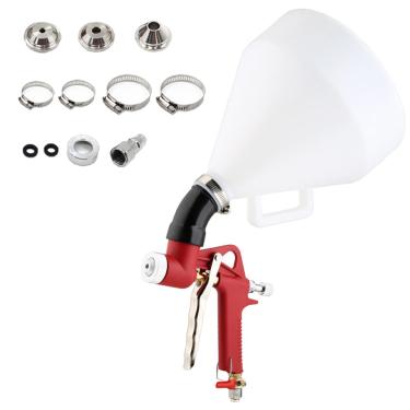 Imagem de WISEgham Pulverizador de Pintura de Textura de Drywall com Bicos de 4/6/8 Mm, Pistola de Pulverização de Funil de Ar de 1,58 Galão (6L) com Mangueira de Cotovelo para Paredes Tetos de Pipoca Spray de