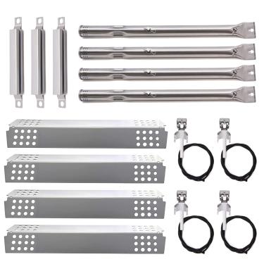 Imagem de Yiming Peças De Reposição Para Grelhas Charbroil De 4 Queimadores, Modelos 463241113 E 463449914. Kit De Reposição Para Tubo De Queimador De Aço Inoxidável, Placa De Proteção De Proteção, Tubo De Cr