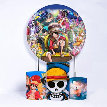 Imagem de Kit Painel de Festa Redondo e Trio de Cilindros Onepiece - Fera Print