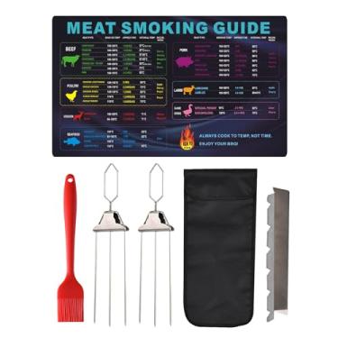 Imagem de Espetos para grelhar, espetos de aço inoxidável - Espetos de grelha de 3 pontas para carne de churrasco | Espetos de espetinho de metal multifuncional para exterior, espetos de frango para grelhar com