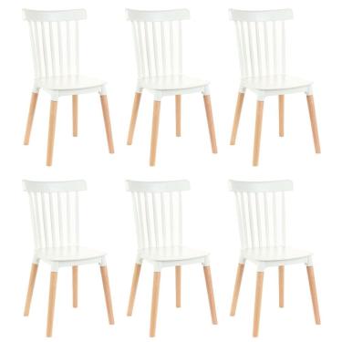 Imagem de Kit 6 Cadeiras de Jantar Windsor Design - Pés de Madeira