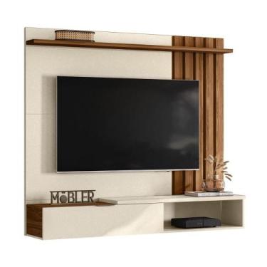 Imagem de Painel Home Suspenso Vegas 1.6 com Ripado e 1 Porta 160 cm - Mobler, P