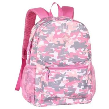 Imagem de Mochila de Costas Casual Espaçosa Camuflada Rosa Clio