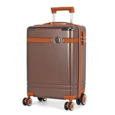 Imagem de Mala de Bordo Pequena Polo King Bangkok Marrom ABS Rodas 360